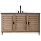 James Martin Vanities Portland 60" Single Bathroom Vanity in Whitewashed Walnut with 3 cm Charcoal Soapstone Quartz Top and Rectangular Sink, , large