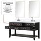 Lexora Home Norwalk 60" Double Bathroom Vanity in Black Oak with White Cultured Marble Top  and Rectangle Sink, , large