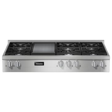 Miele 48" 6-Burner Clean Touch Steel Liquid Propane Gas Rangetop with Griddle in Stainless Steel, , large
