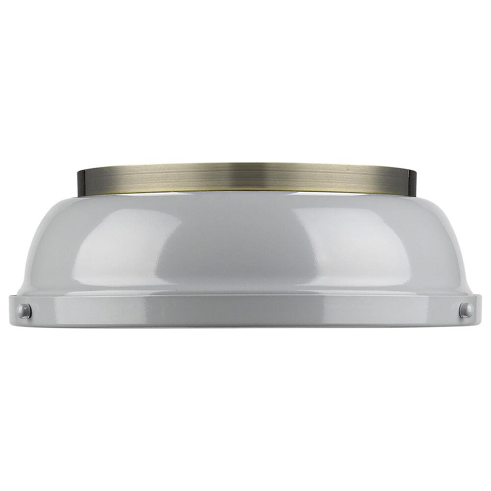 Golden Lighting Duncan Flush Mount in Aged Brass and Glossy Gray, , large
