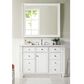 James Martin Vanities Bristol 48" Single Bathroom Vanity in Bright White with 3 cm Carrara White Marble Top and Rectangular Sink, , large