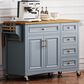 HOMLUX 52"" Kitchen Island with Drop Leaf in Blue Grey, , large