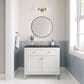 James Martin Vanities Chicago 36" Single Bathroom Vanity in Glossy White with 3 cm Charcoal Soapstone Quartz Top and Rectangular Sink, , large