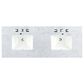 James Martin Vanities Breckenridge 60" Double Bathroom Vanity in Bright White with 3 cm Carrara White Marble Top and Rectangular Sinks, , large