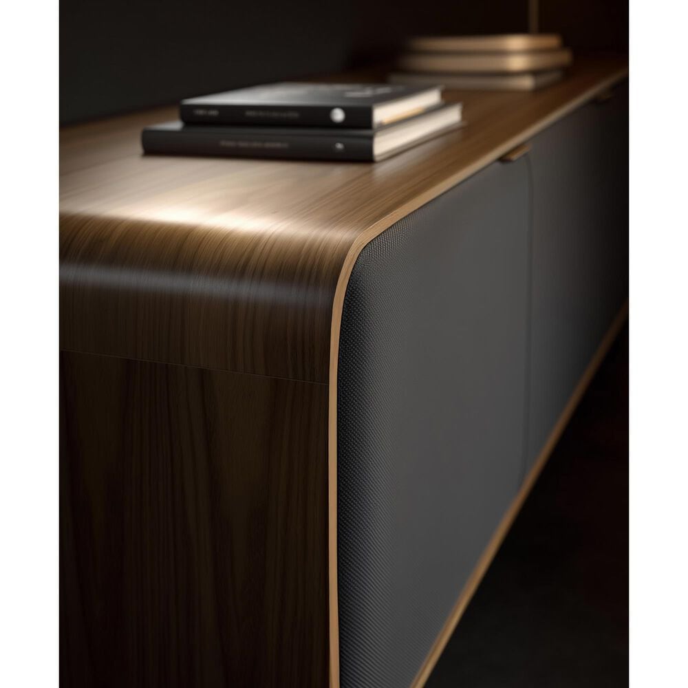 BDI Plume 80" 4-Door Media Cabinet in Walnut and Bronze, , large