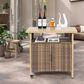 Hearth and Haven Patio Bar Cart with Cabinet in Beige, , large