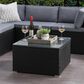 CorLiving Parksville Patio Square Coffee Table in Black, , large