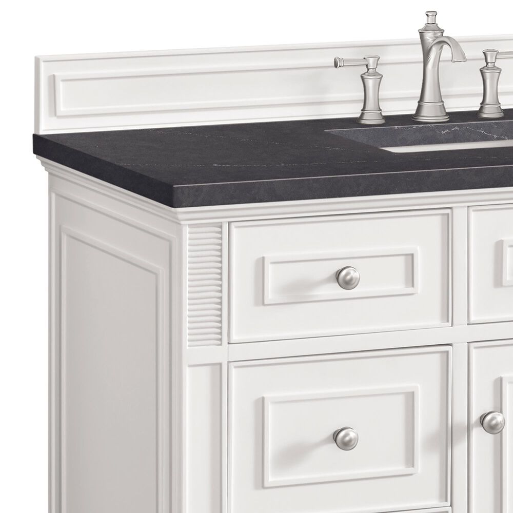 James Martin Vanities Lorelai 48&quot; Single Vanity in Bright White with 3 cm Charcoal Soapstone Quartz Top, , large