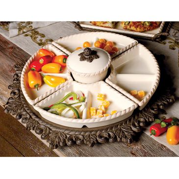 The Gerson Company GG Collection 21" Acanthus Lazy Susan in Cream, , large