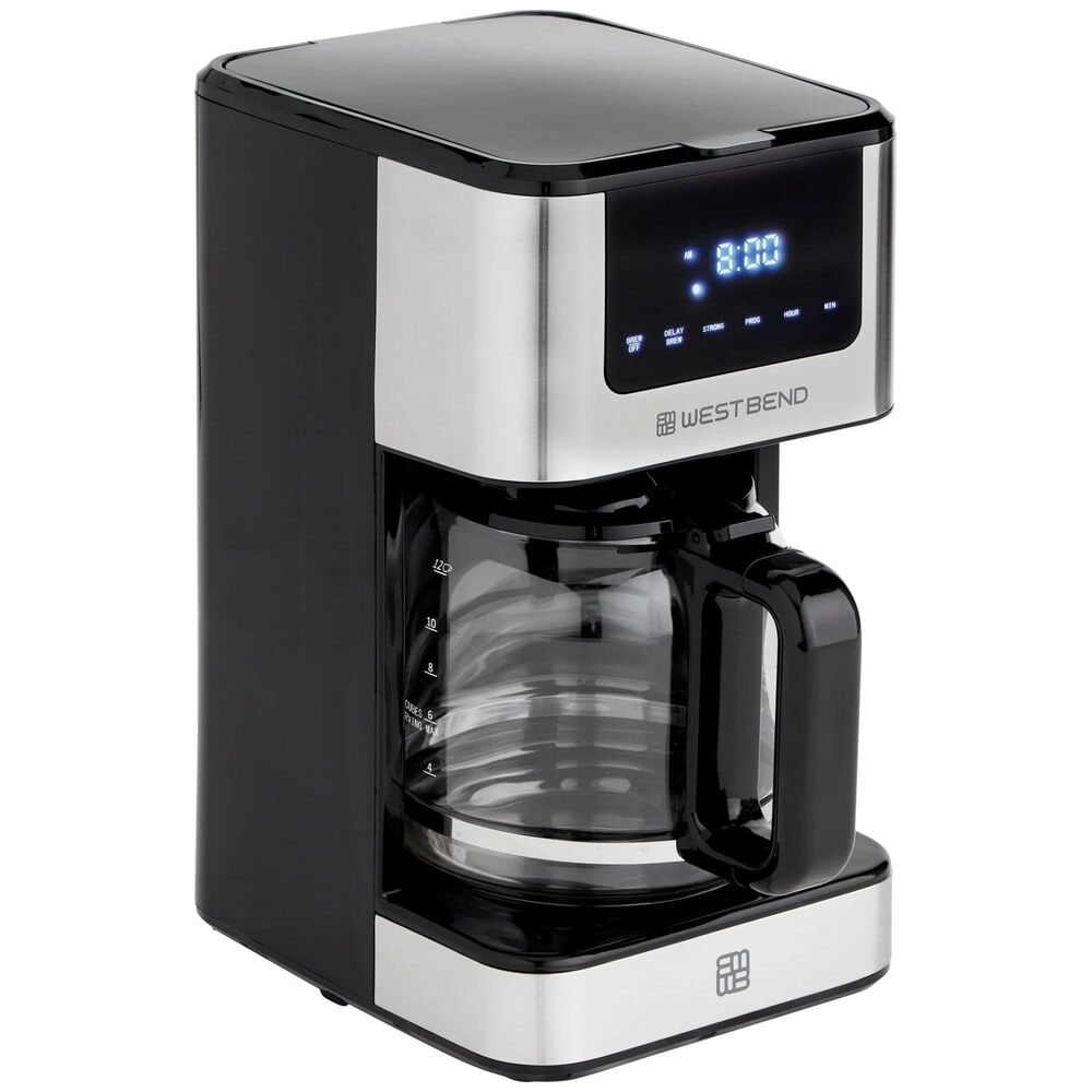 West Bend 12 Cup Hot & Iced Coffee Maker in Stainless Steel, , large
