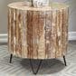 Maple and Jade End Table with Metal Hairpin Legs in Brown, Whitewashed, Blue and Black, , large