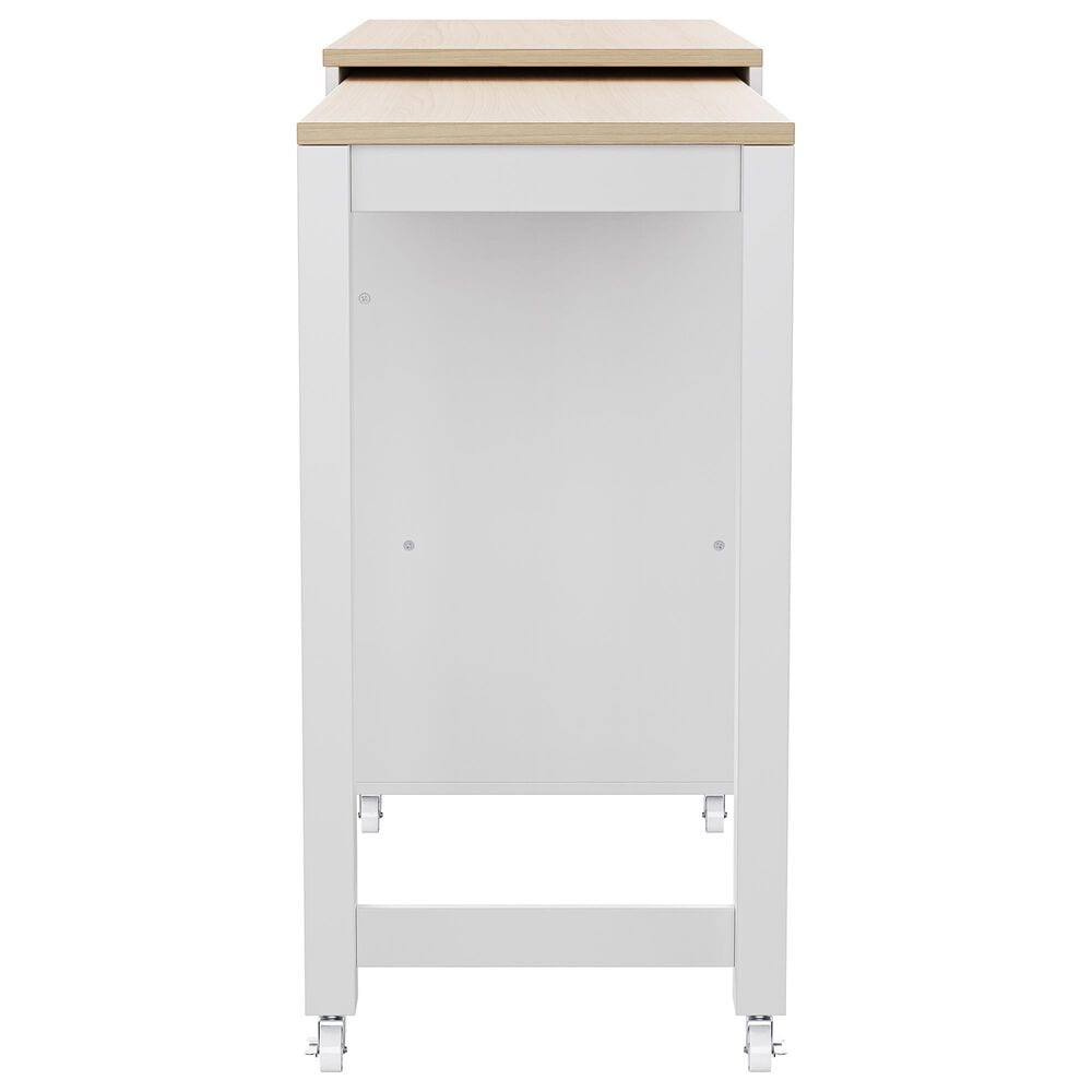 HOMLUX 75" Kitchen Island with Extendable Dining Table in White, , large