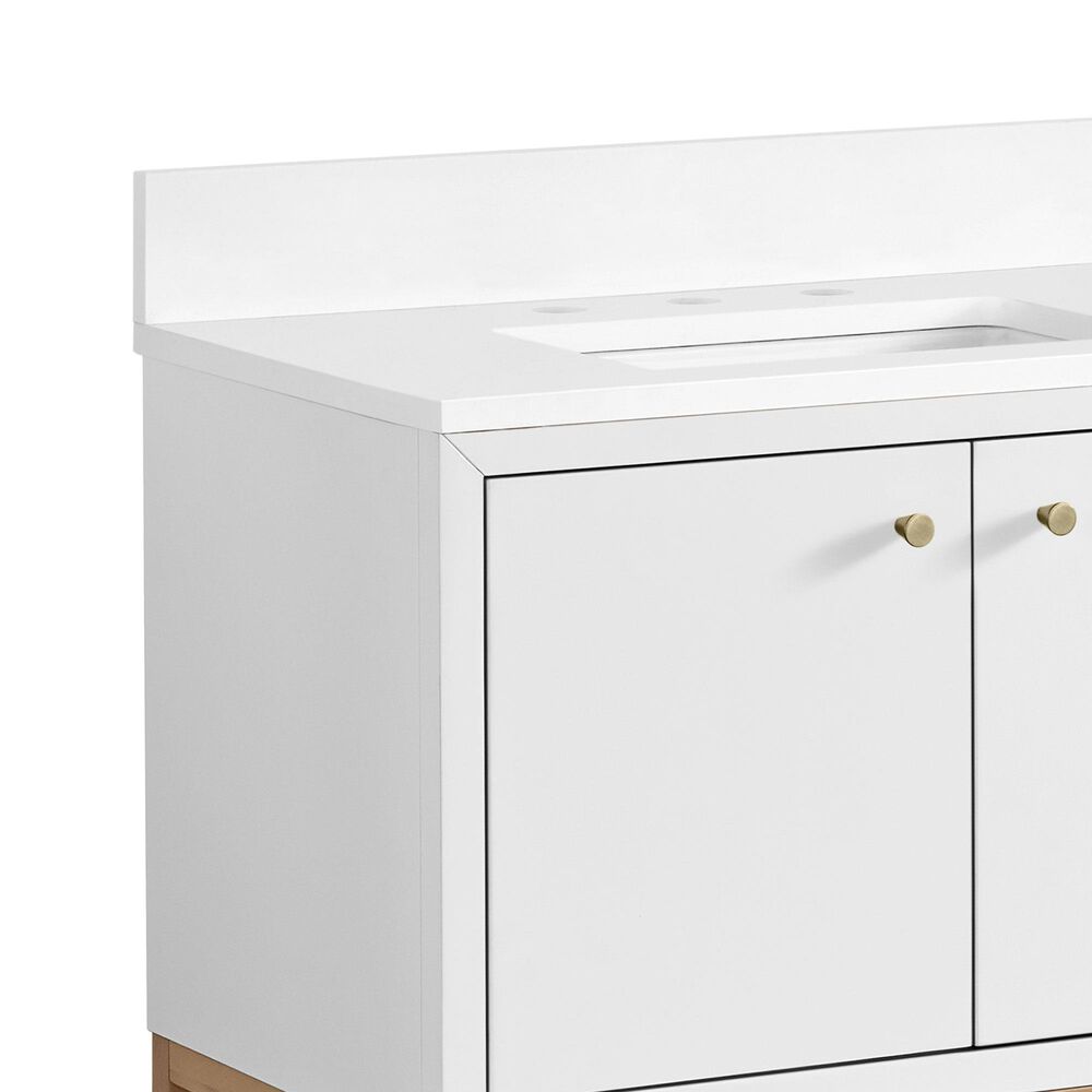 37B Isadore 30" Single Bathroom Vanity Cabinet in Bright White and White Composite Stone Top and Backsplash, , large