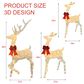 HOMLUX 3-Piece Cotton Rope Reindeer with LED Lights in White, , large