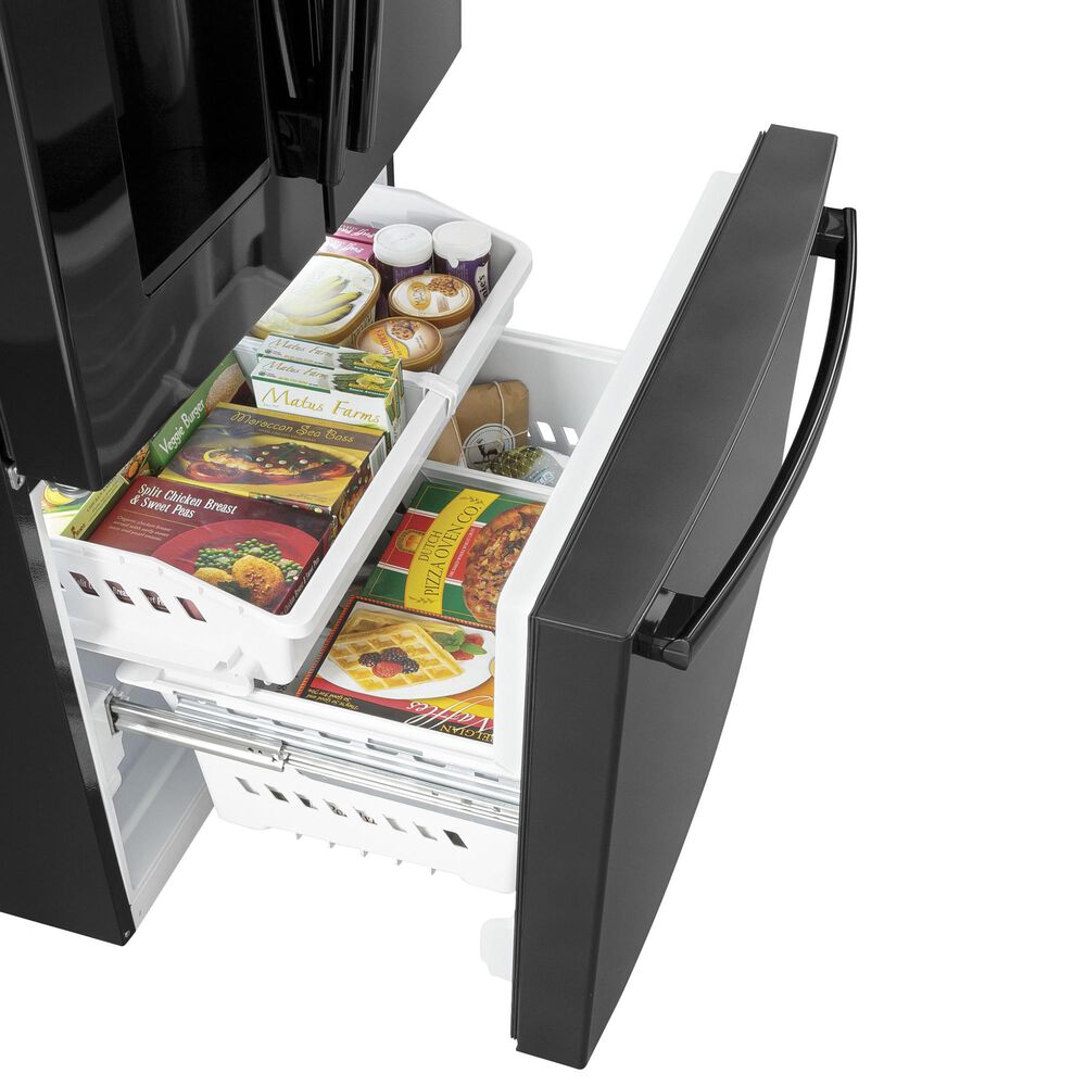 GE Appliances 25.6 Cu. Ft. Capacity 3-Door French Door Refrigerator in Black, , large