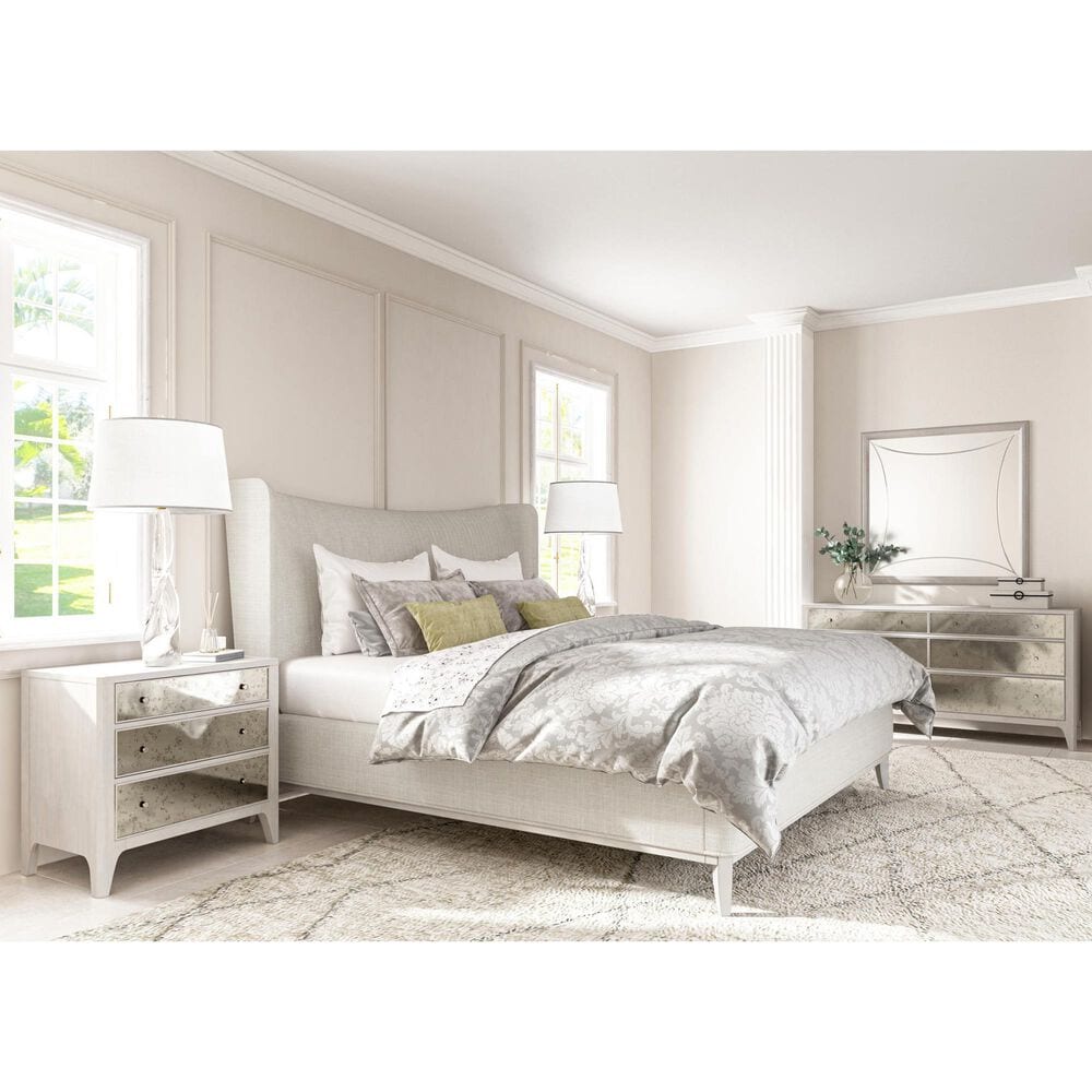 Vantage Mezzanine Queen Upholstered Shelter Bed in Dove Gray, , large