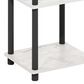HOMLUX 3-Tier Turn-N-Tube End Table with 2 USB ports in Marble White and Black, , large