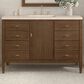 James Martin Vanities Myrrin 48" Vanity in Mid Century Walnut with 3 CM Eternal Marfil Quartz Top, , large