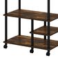 HOMLUX Turn-N-Tube 4-Tier Kitchen Storage Cart in Amber Pine and Black, , large