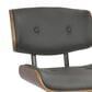 Lumisource Lombardi Swivel Adjustable Barstool with Grey Cushion in Black and Walnut, , large
