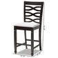 Baxton Studio Lanier Counter Height Pub Chair with Grey Cushion in Espresso Brown (Set of 2), , large
