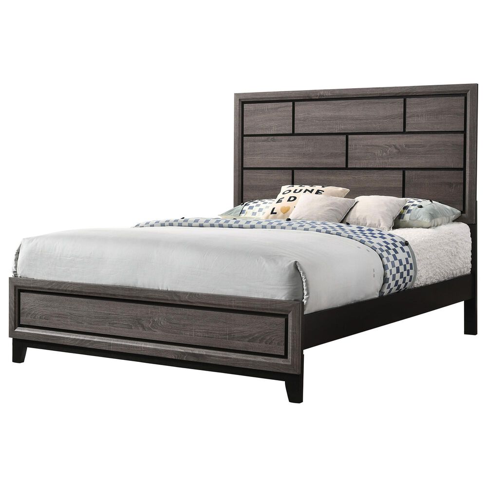 Crown Mark Akerson Queen Panel Bed in Grey, , large