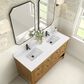 James Martin Vanities Breckenridge 60" Double Bathroom Vanity in Light Natural Oak with Single Hole 3 cm White Zeus Quartz Top and Rectangular Sinks, , large