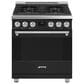 SMEG Professional 30" Gas Range in Matte Black, , large