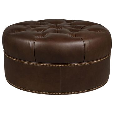 Smith Brothers Round Ottoman in Brown, , large