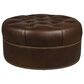 Smith Brothers Round Ottoman in Brown, , large