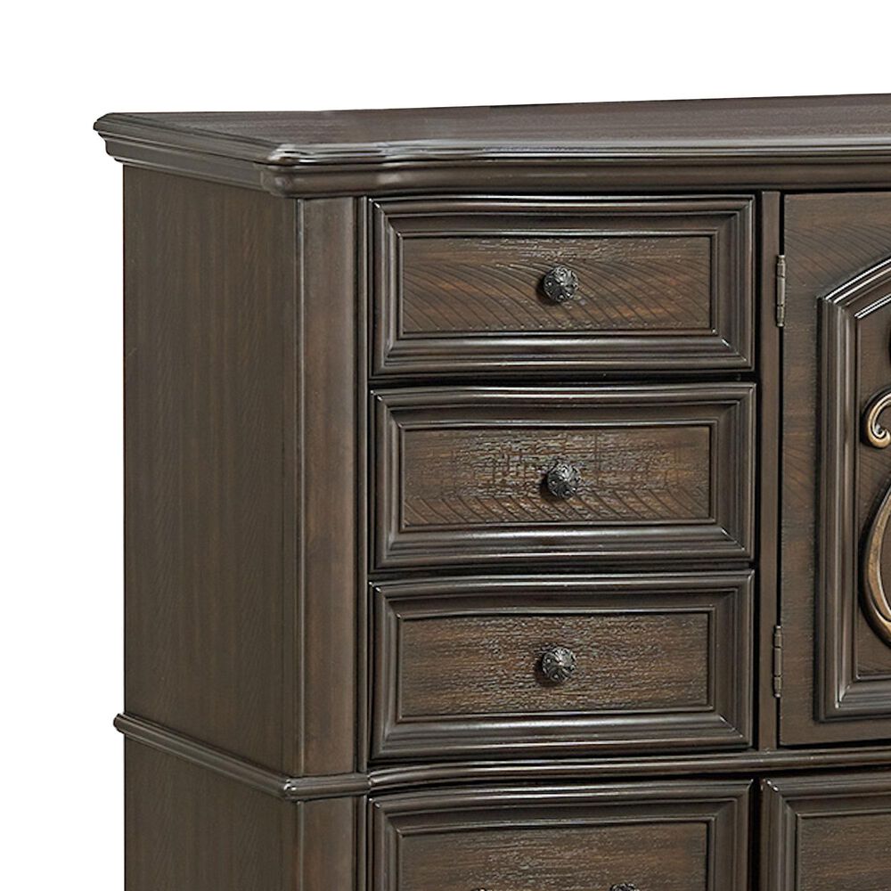 Mayberry Hill Brunswick 7-Drawer Dresser and Mirror in Mahogany, , large