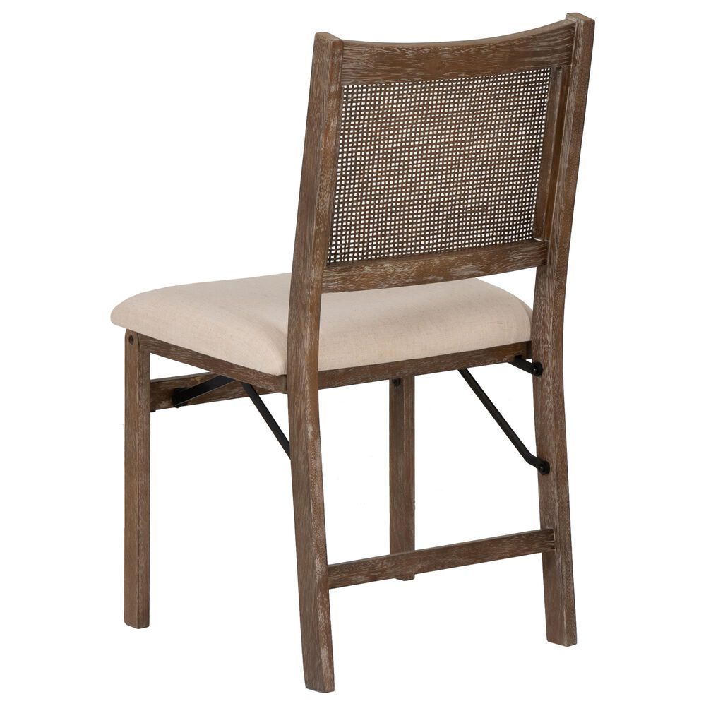 Linon Home Decor Bauer Cane Folding Side Chair in Brown, , large