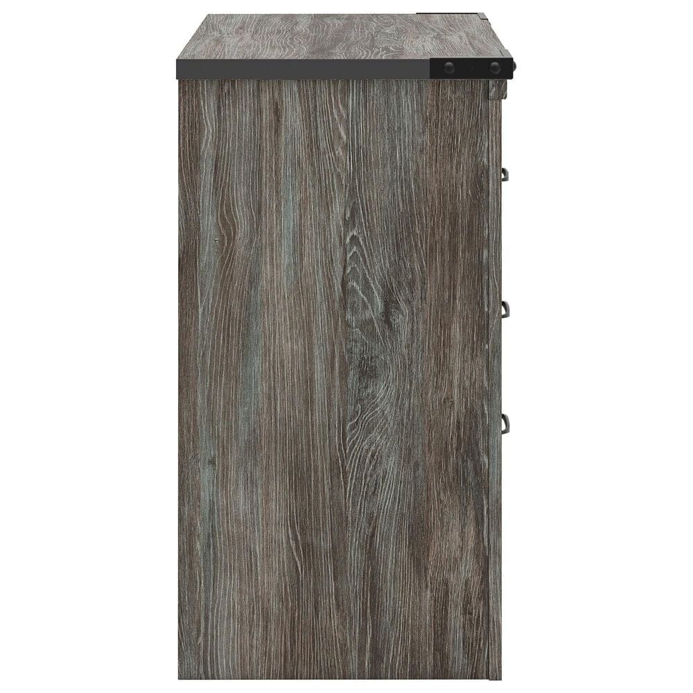 Ashley Frandern 5-Piece Twin Bookcase Bedroom Set in Rustic Warm Gray, , large