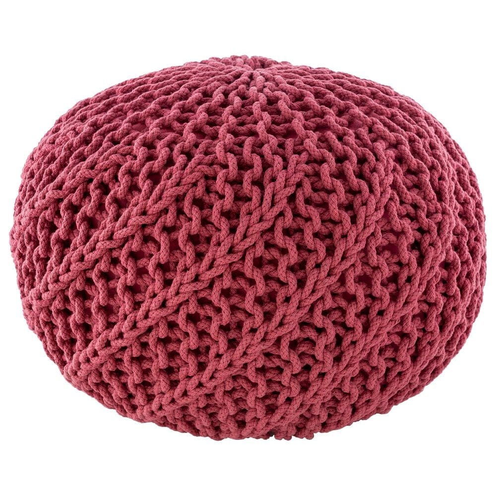 Surya Inc Malmo Pouf in Bright Pink, , large