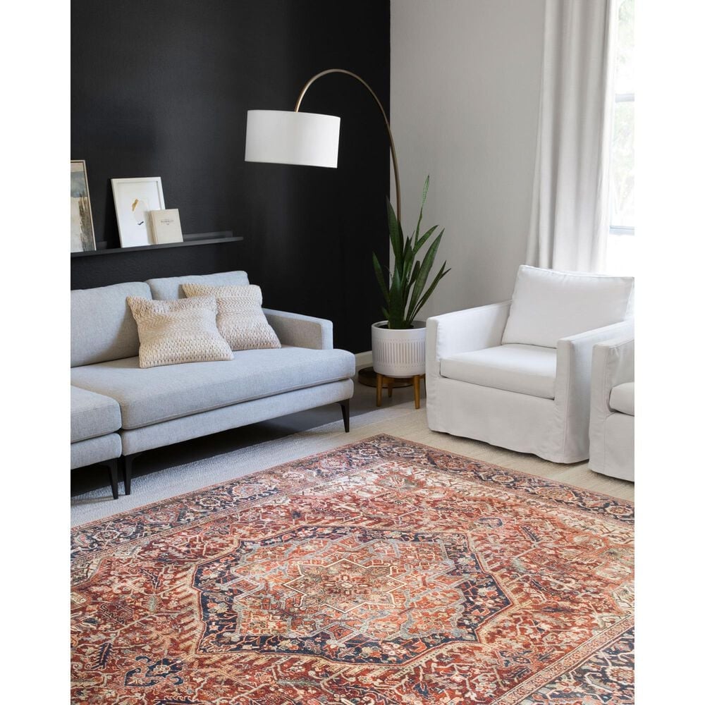 Loloi II Layla LAY-08 3&#39;6&quot; x 5&#39;6&quot; Red and Navy Area Rug, , large