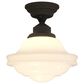 Vaxcel Huntley 10" 1-Light Semi Flush Mount with Milk Glass Shade in Oil Rubbed Bronze, , large