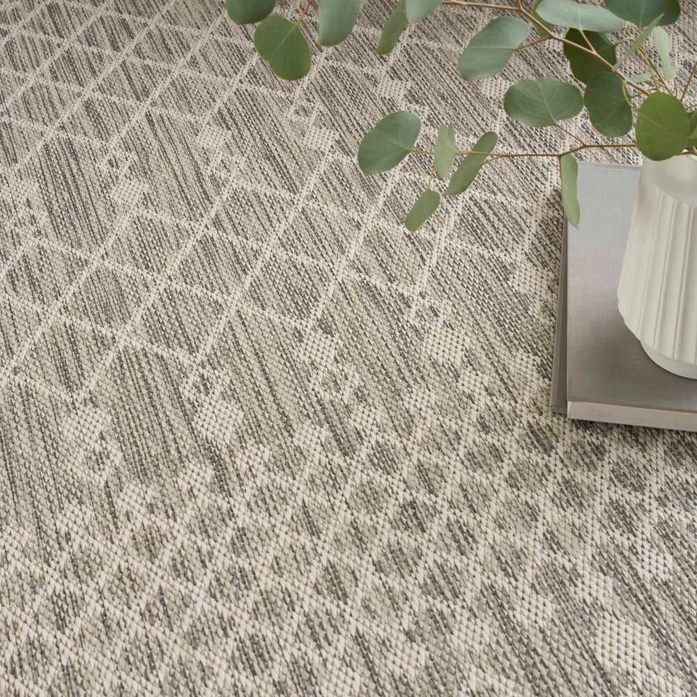 Nourison Positano Southwestern Light Grey 5&#39; x 7&#39; Indoor/Outdoor Area Rug, , large