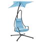 CorLiving Kingsley Chaise Lounge Chair with Canopy in Light Blue, , large