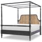 Legacy Classic Vintage Market Queen Canopy Bed in Barnwood Oak and Kettle Black, , large