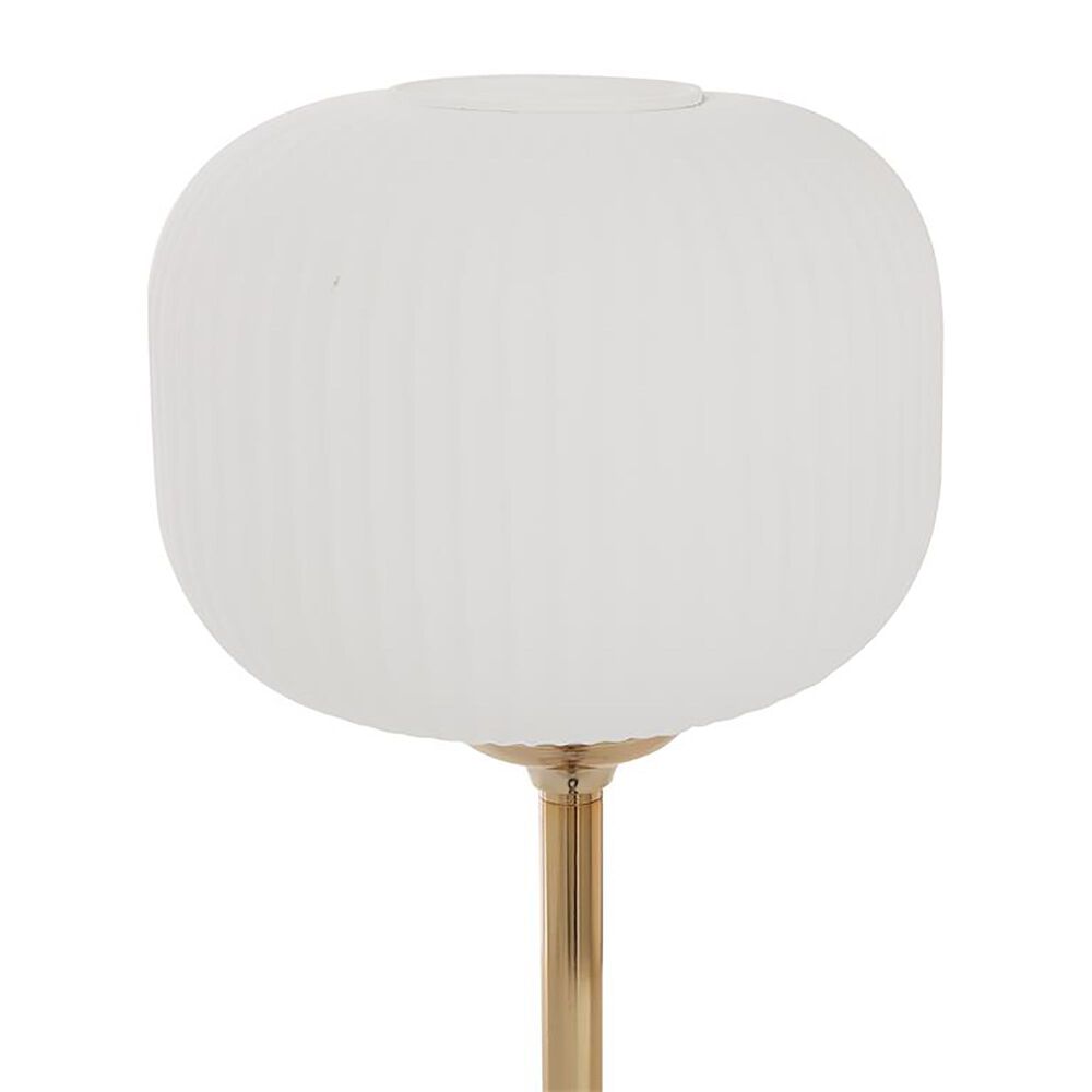 Maple and Jade Metallic Stem and Marble Base Table Lamp in White and Gold, , large