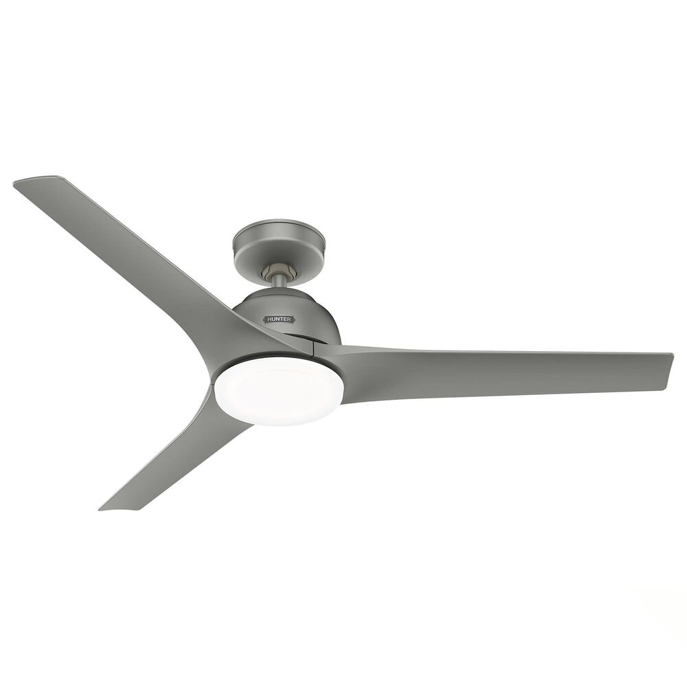 Hunter Gallegos 52" Outdoor Ceiling Fan with Light in Matte Silver, , large