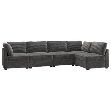 HOMLUX 5-Piece Oversize Mod Sectional in Gray, , large