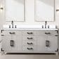Lexora Home Laurel 72" Double Bathroom Vanity in White Oak with White Quartz Top and Rectangular Sinks, , large