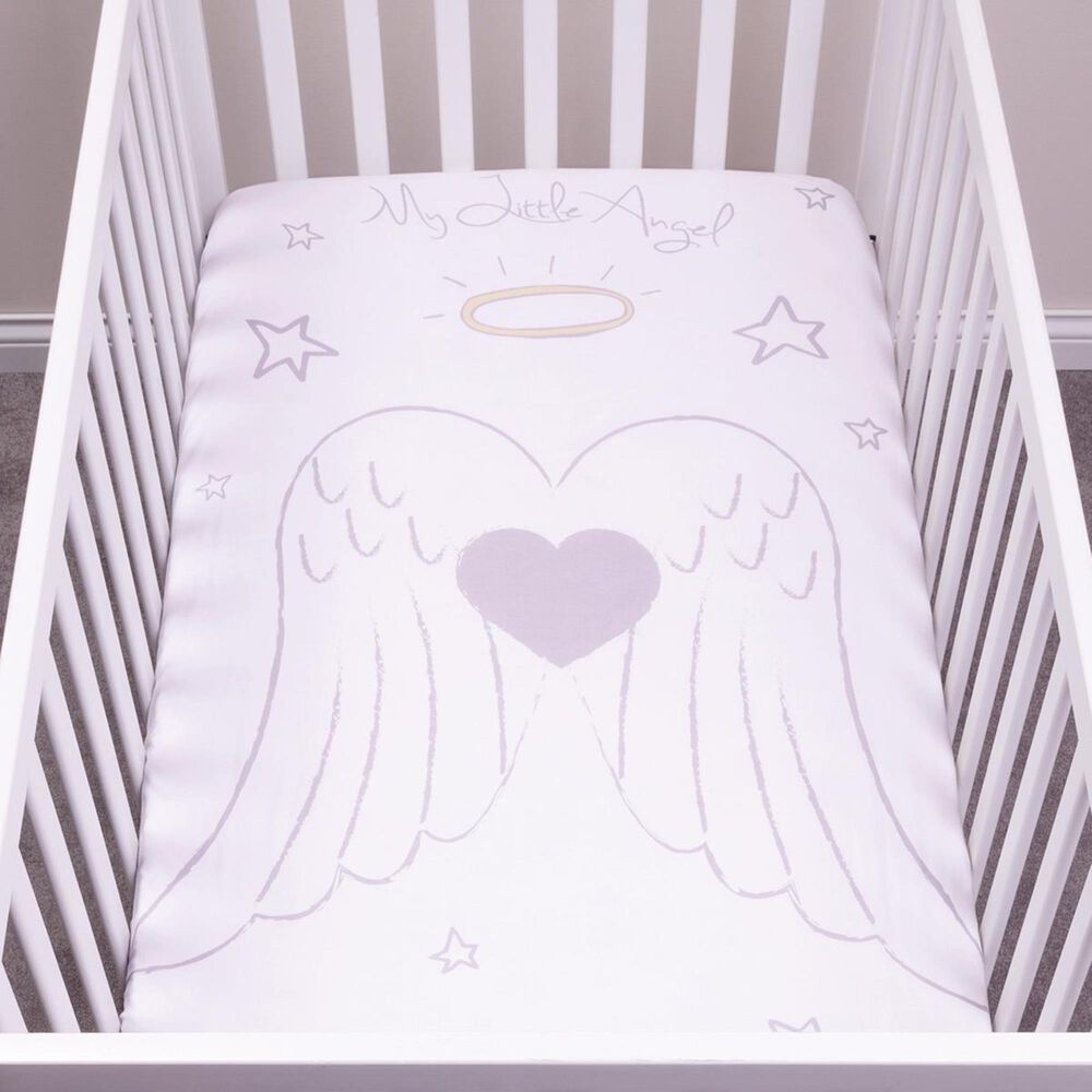 Trend Labs Angel Photo Op Fitted Crib Sheet in White, , large