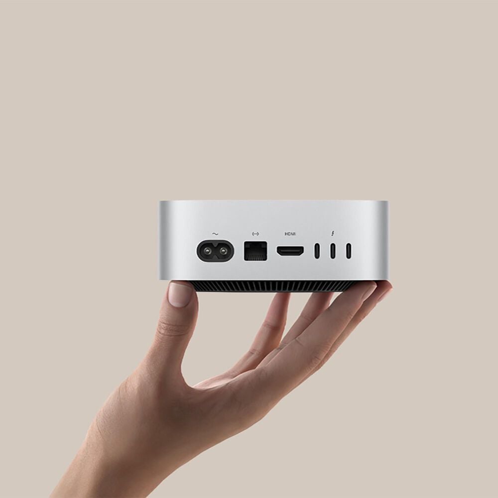 Apple Mac mini Desktop - Apple M4 chip - 10-core CPU - 16GB RAM - 10-core GPU - 256GB SSD in Silver with 3-Year AppleCare+, , large