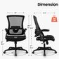 HOMLUX Swivel Ergonomic Office Chair with Headrest Lumbar Support in Black, , large