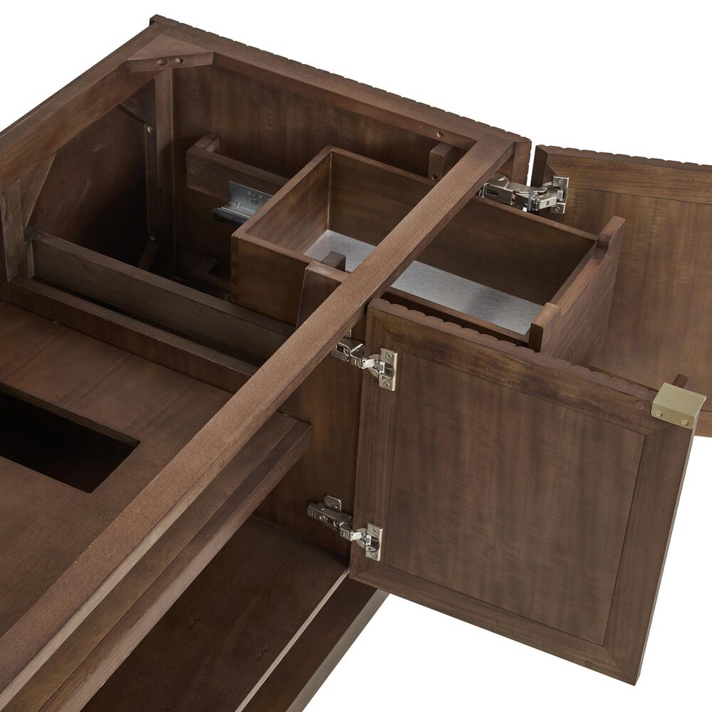 James Martin Vanities Marcello 48&quot; Single Bathroom Vanity in Chestnut with 3 cm Arctic Fall Solid Surface Top and Rectangular Sink, , large