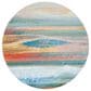 Safavieh Barbados Abstract Sunset 6"6" Round Light Blue and Pink Indoor/Outdoor Area Rug, , large
