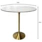 Leisuremod LeisureMod Verve Collection Modern Bar Height Table Brushed Gold Base with 48 Round Marble White Sintered Stone Top, , large