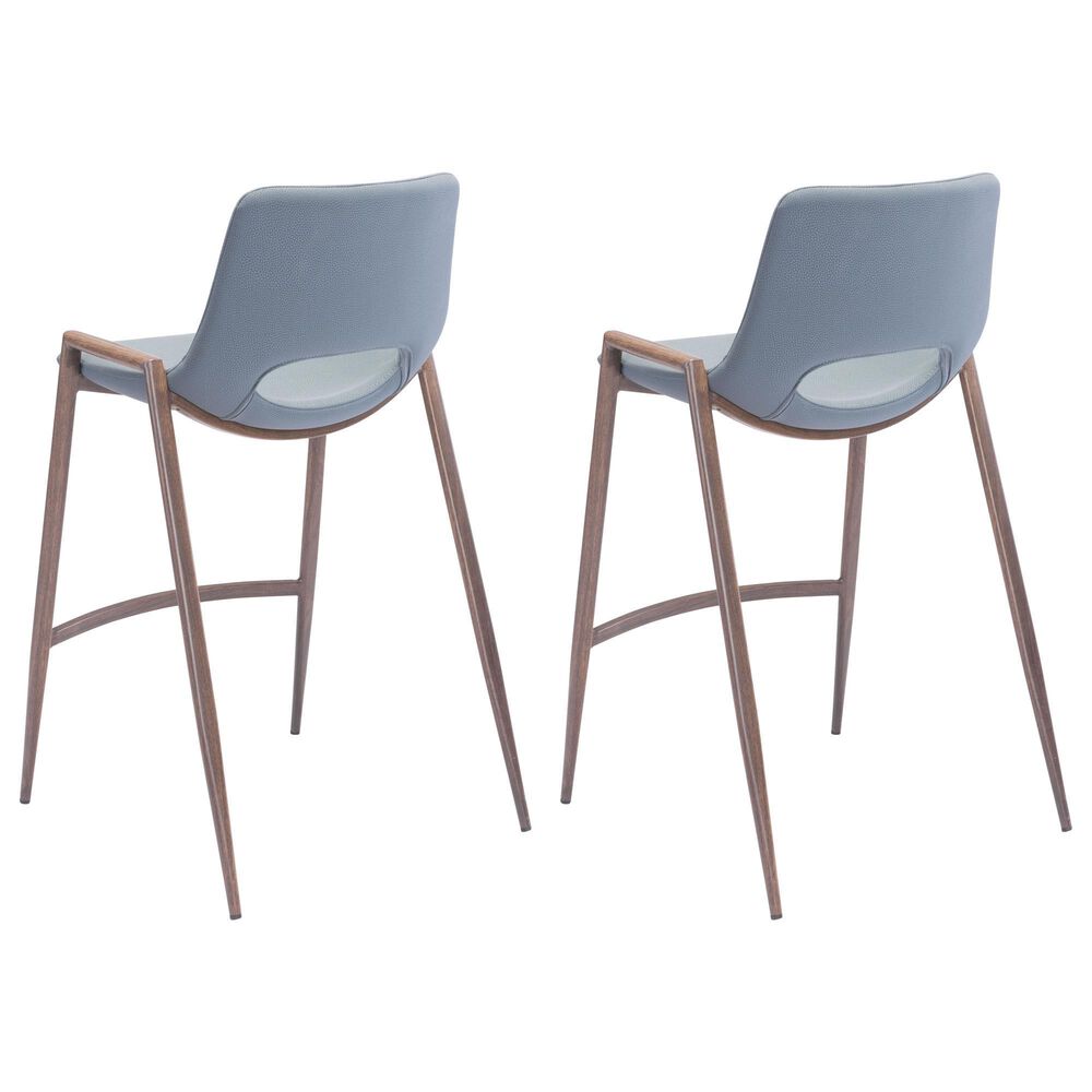 Zuo Modern Desi Counter Stool in Gray and Dark Brown &#40;Set of 2&#41;, , large